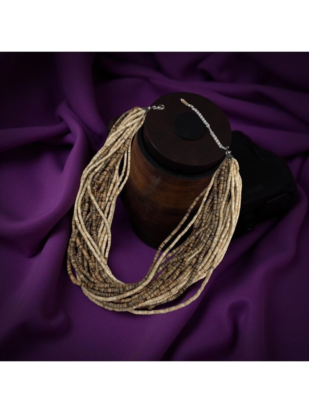 Chic Earthy Tone Multi-Strand Necklace - Picture 3 of 4